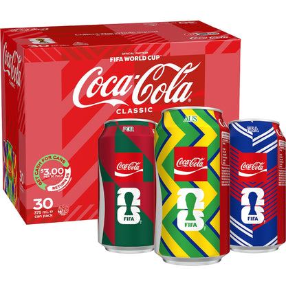 Coca-cola Classic Soft Drink Cans 375ml X 30 Pack