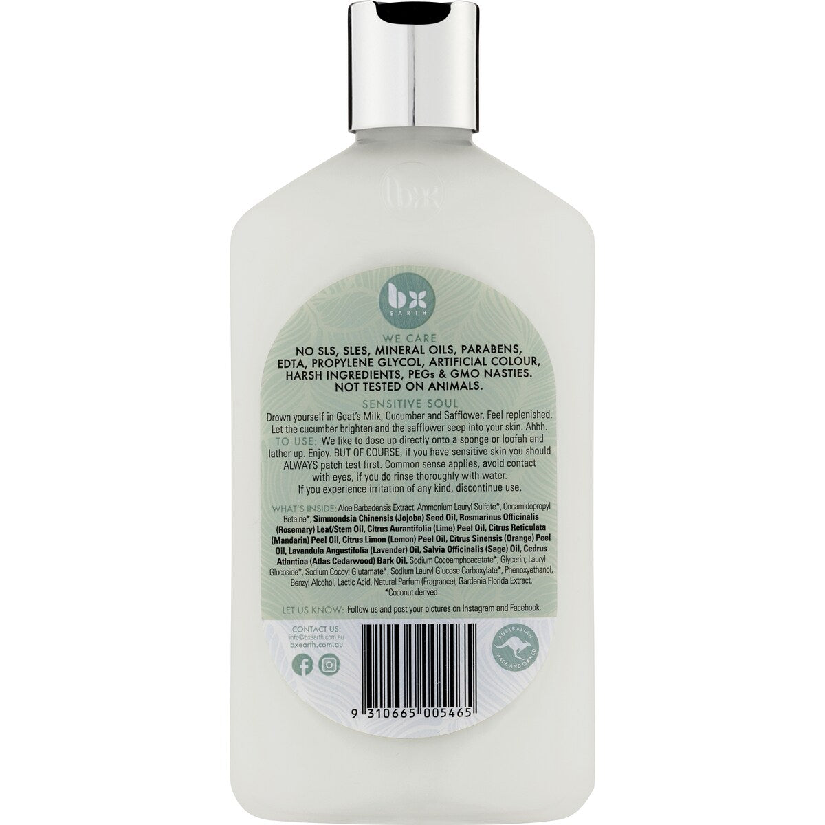 Bx Earth Body Wash Sensitive Soul 600ml