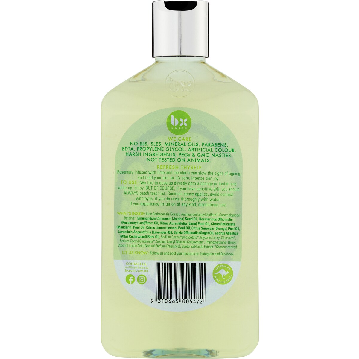Bx Earth Body Wash Refresh Thyself 600ml