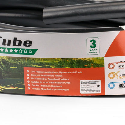 Holman 25mm x 10m Black Flex Tube PVC Flexible Kink Resistant