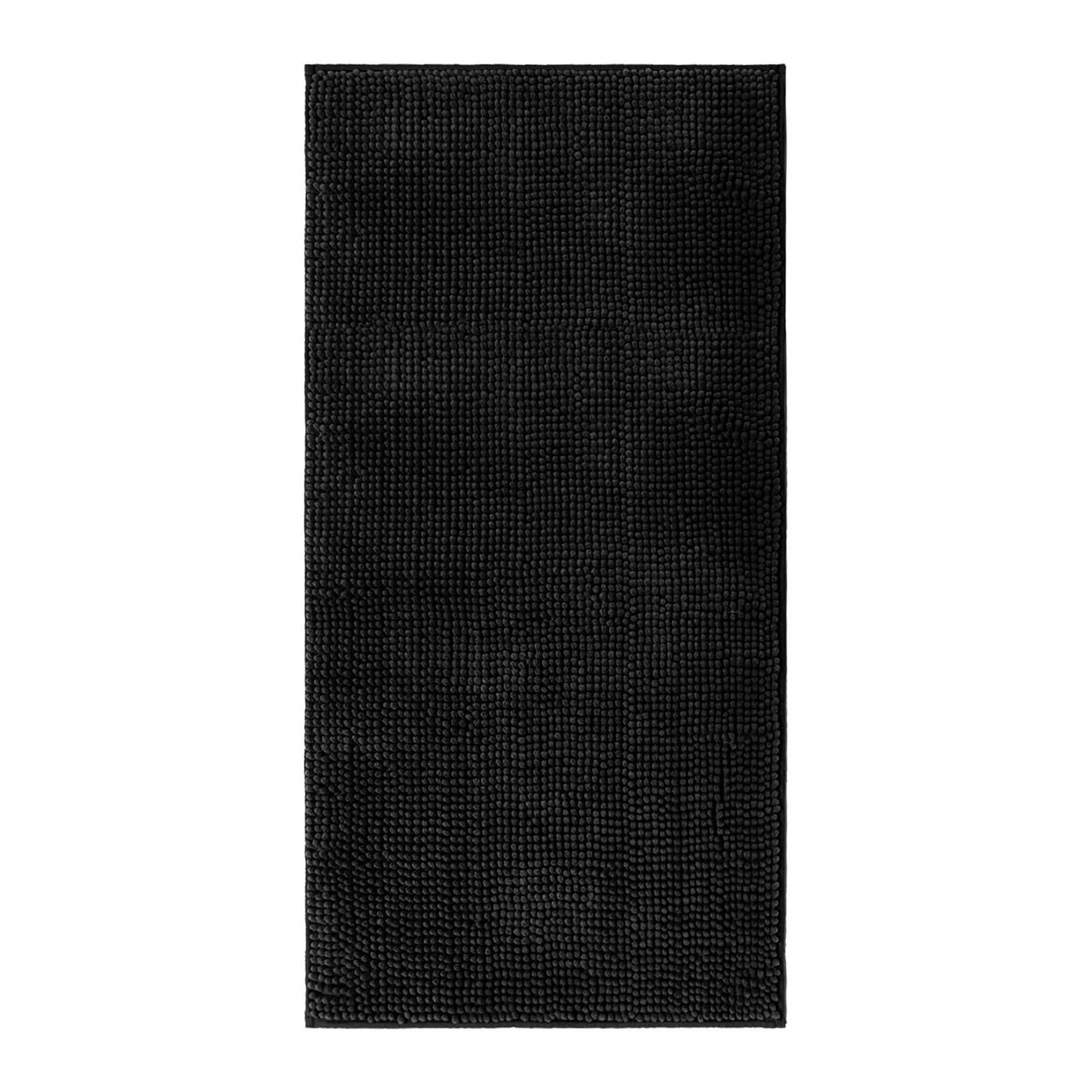Barelli Chenille Bath Mat - 120 x 60cm - Black