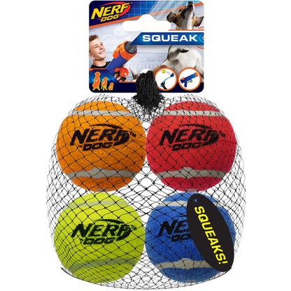 Nerf Squeak Dog Toy Balls 4 Pack