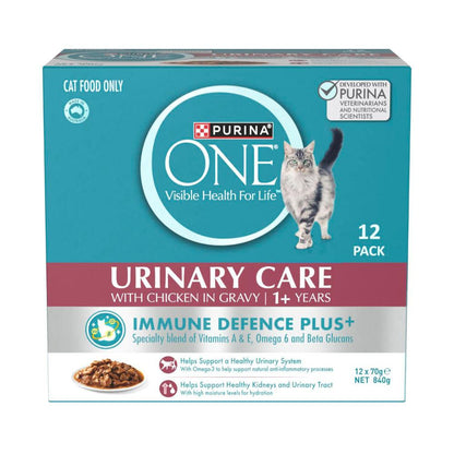 Purina One One Urinary Care With Chicken In Gravy Cat Food 12x70g - 12 pack