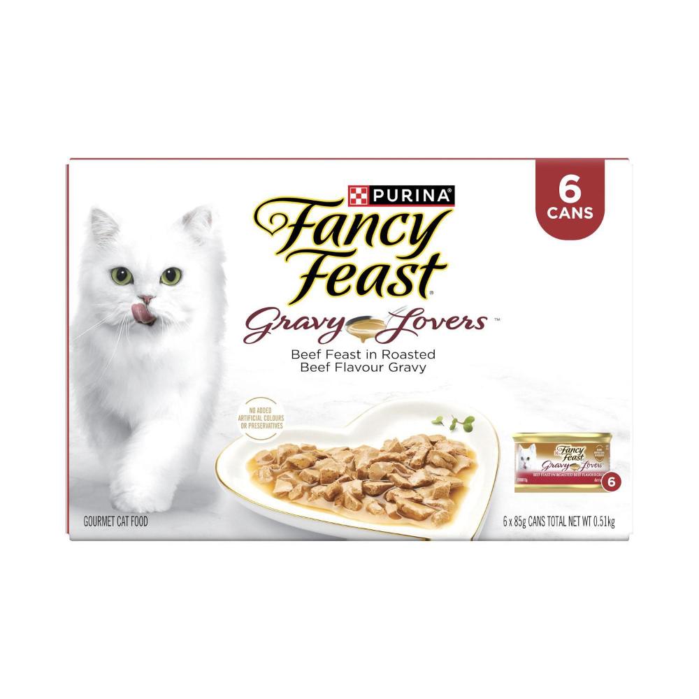 Fancy Feast Gravy Lovers Roast Beef In Gravy Cat Food 6x85g - 6 Pack