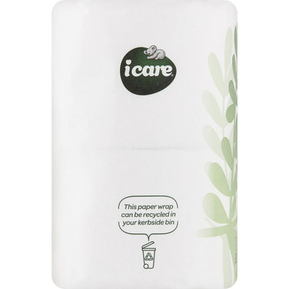 Icare 100% Recycled Toilet Tissue Double Length White 3 Ply Sheets 6 x 360 pack
