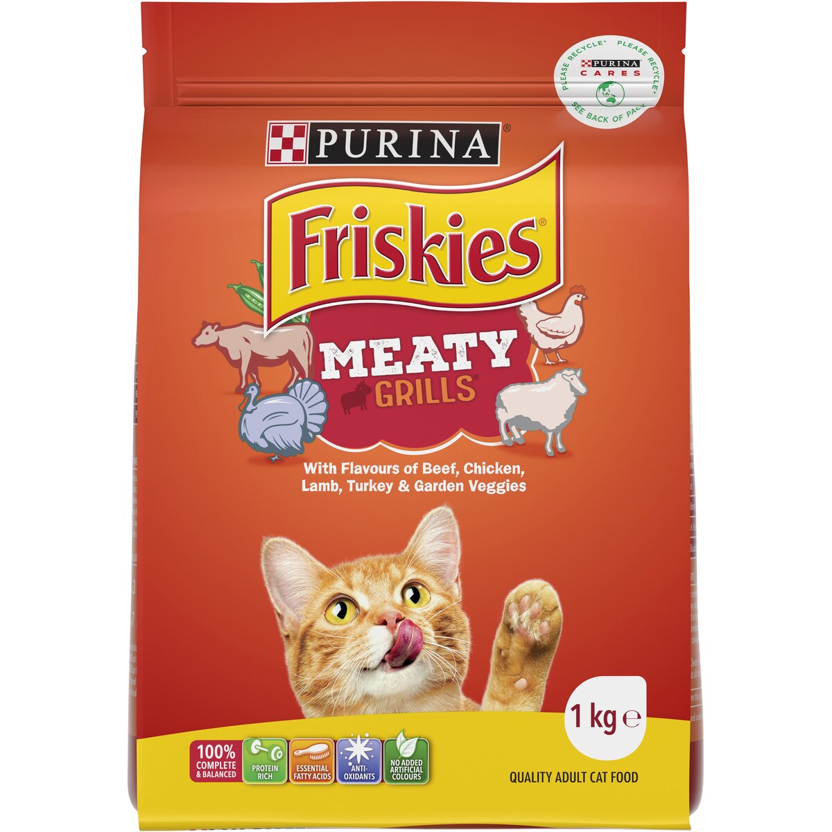 Friskies Adult Meaty Grills Dry Cat Food 1kg