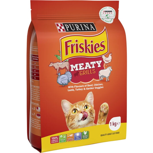 Friskies Adult Meaty Grills Dry Cat Food 1kg