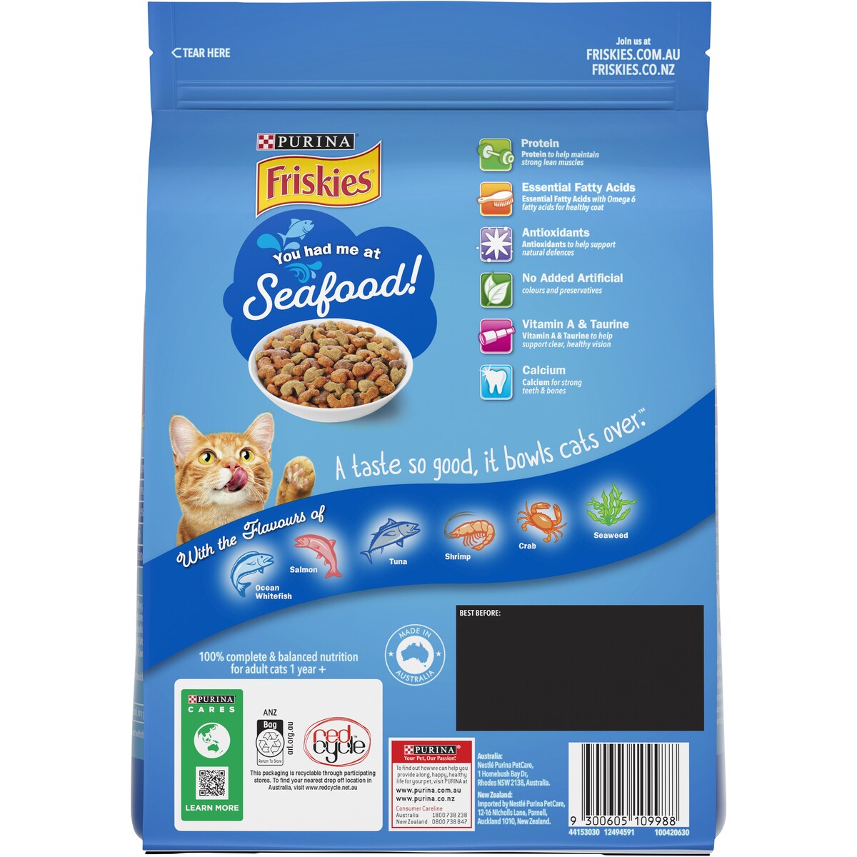 Friskies Adult Seafood Sensations Dry Cat Food 1kg
