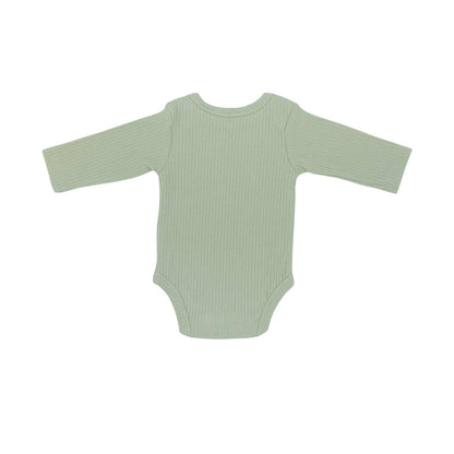 Love All Ways Long Sleeve Ribbed Romper - Soft Sage - 3-6 Months - 1 pack