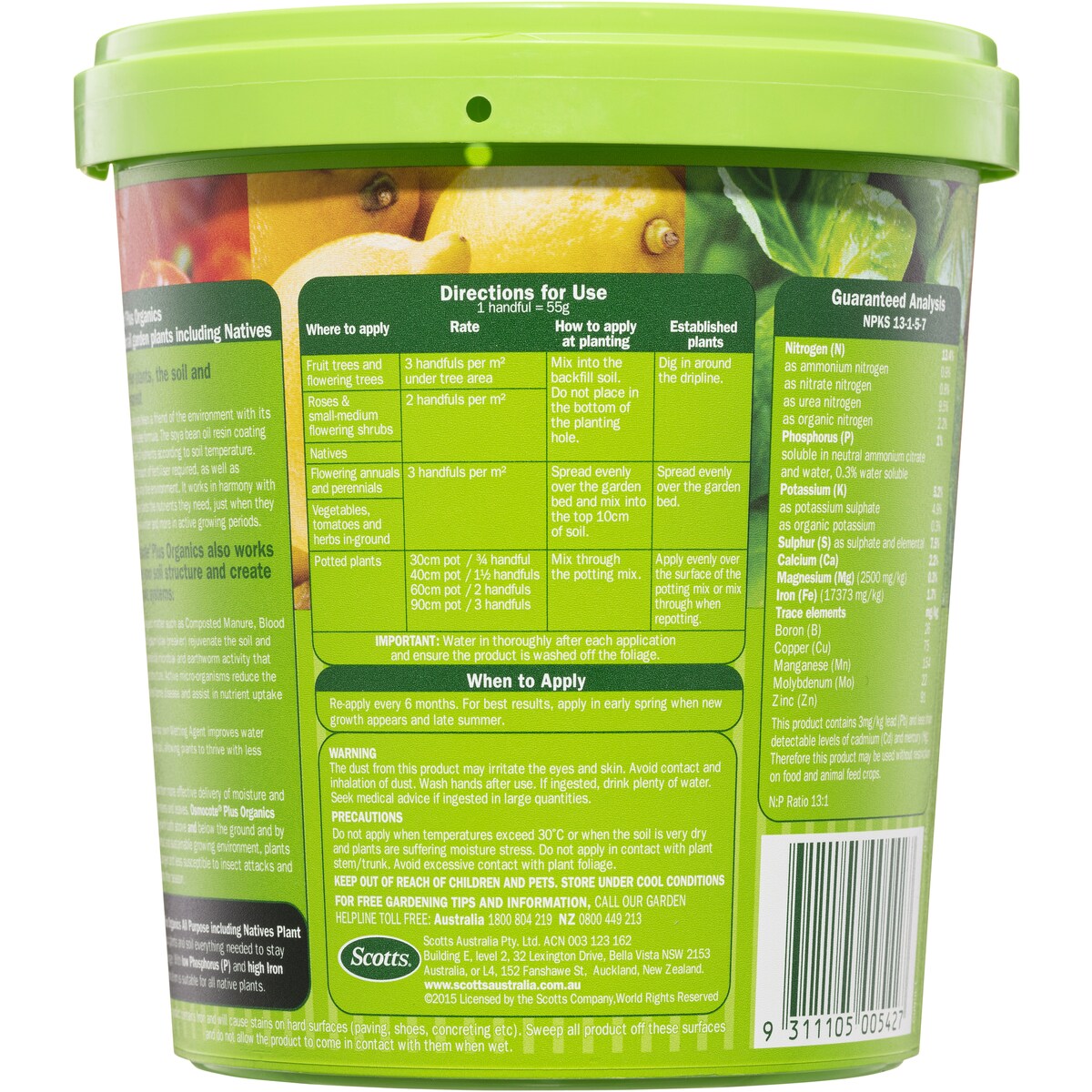 Scotts Osmocote Plus Organics 800g