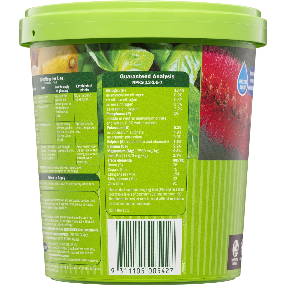 Scotts Osmocote Plus Organics 800g