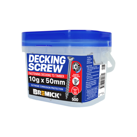 Bremick Decking Screw - 10g x 50mm - SS304 - T25 - 500 Pack