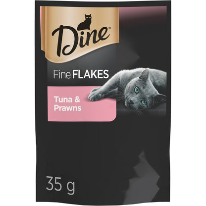 Dine Fine Flakes Tuna & Prawns Wet Cat Food Pouch 35g