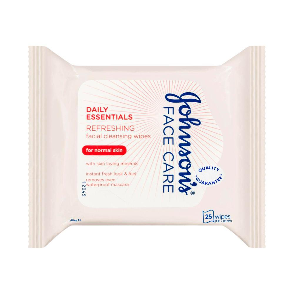 Johnson's Daily Essentials Face Cleansing Wipes For Normal Skin - 25 pack