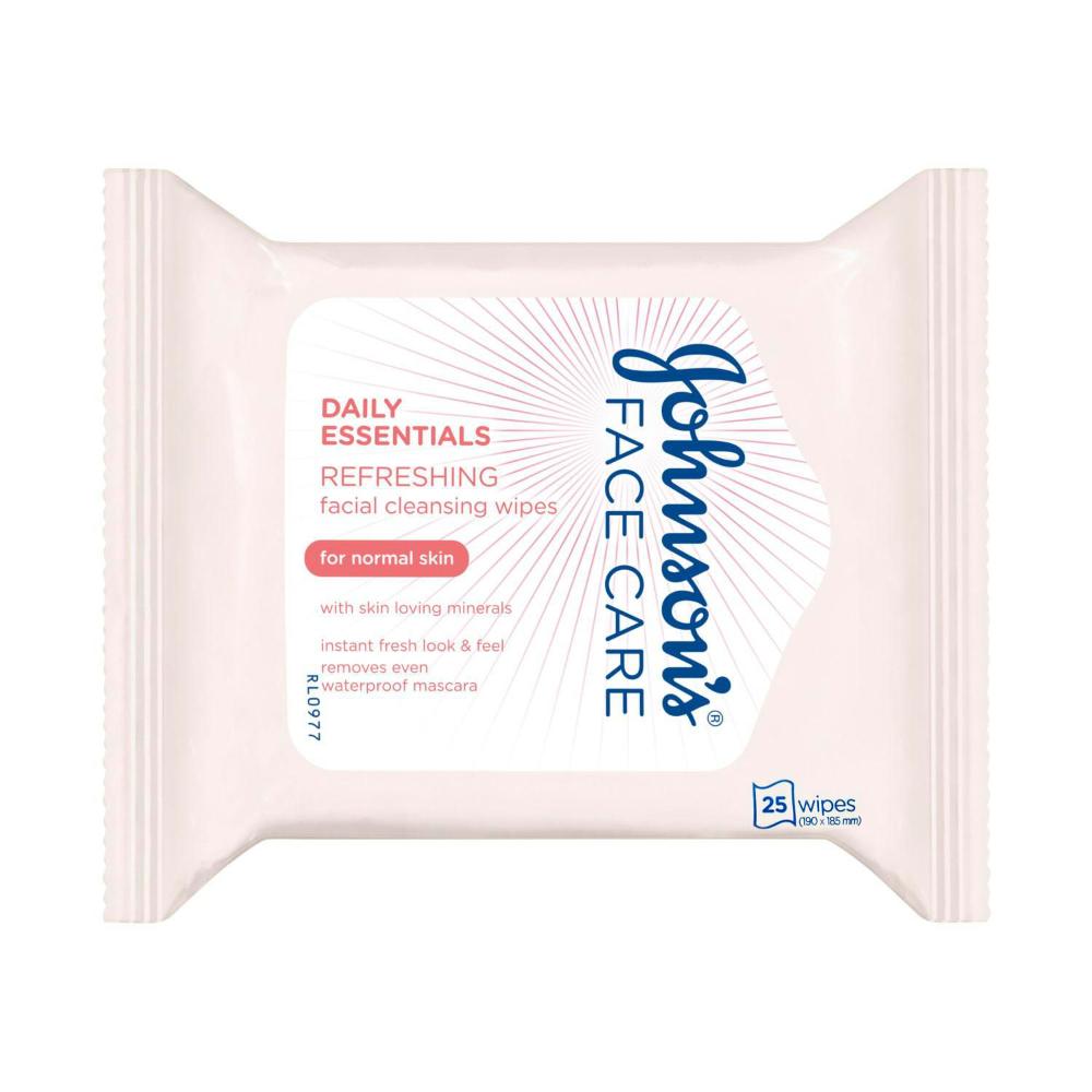 Johnson's Daily Essentials Face eansing Wipes For Normal Skin - 25 pack