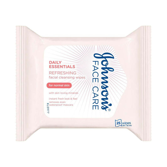 Johnson's Daily Essentials Face eansing Wipes For Normal Skin - 25 pack