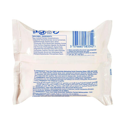 Johnson's Daily Essentials Face eansing Wipes For Normal Skin - 25 pack