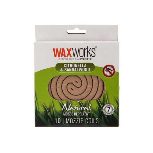 Waxworks Citronella & Sandalwood Mozzie Repellent Coils - 10 pack