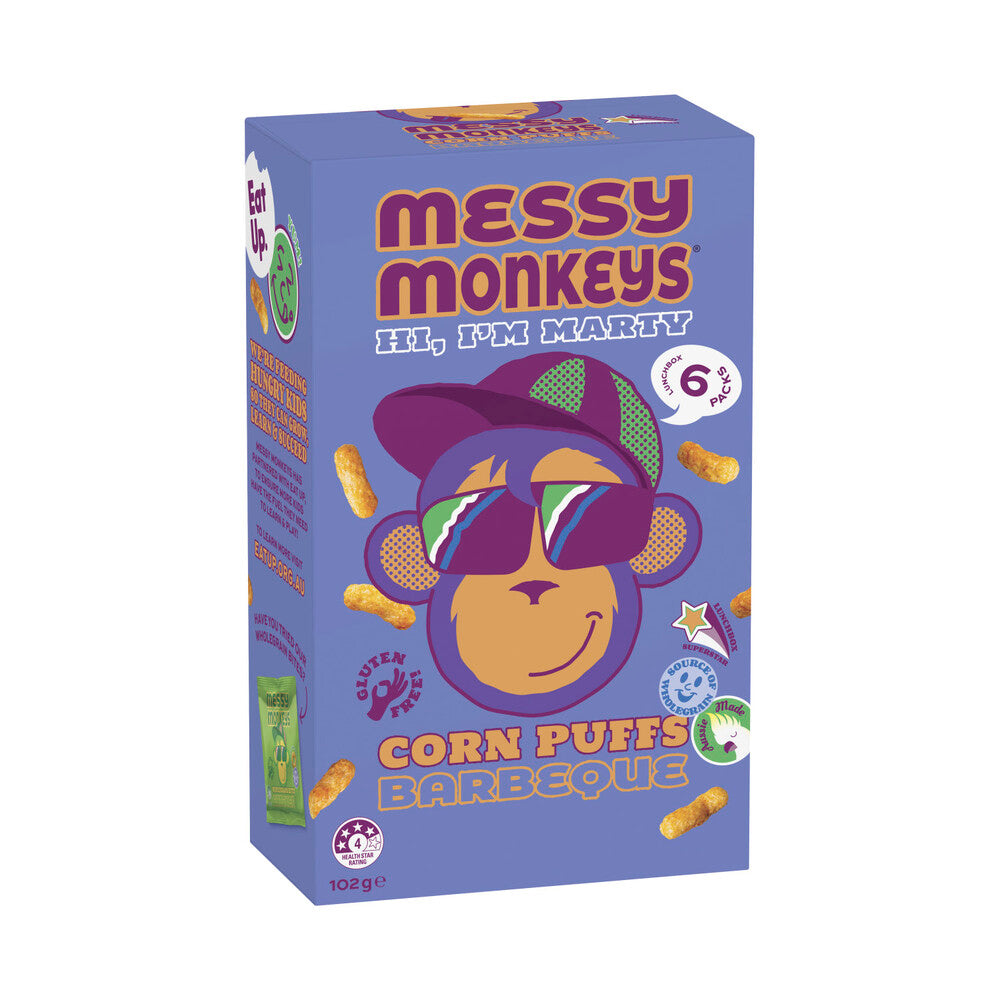 Messy Monkey Puffs Bbq - 102g