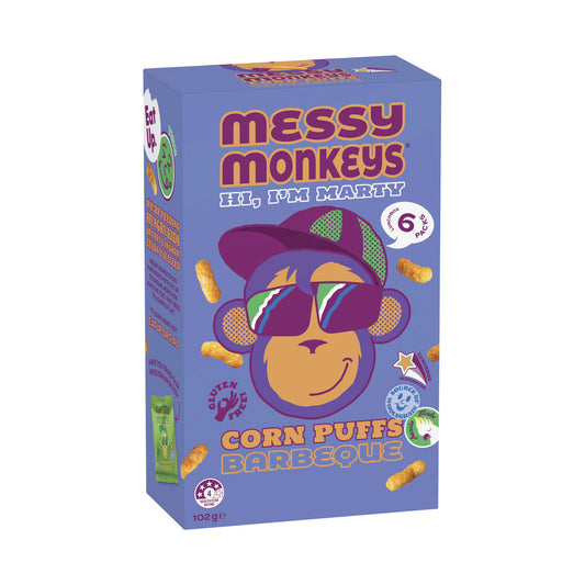 Messy Monkey Puffs Bbq - 102g