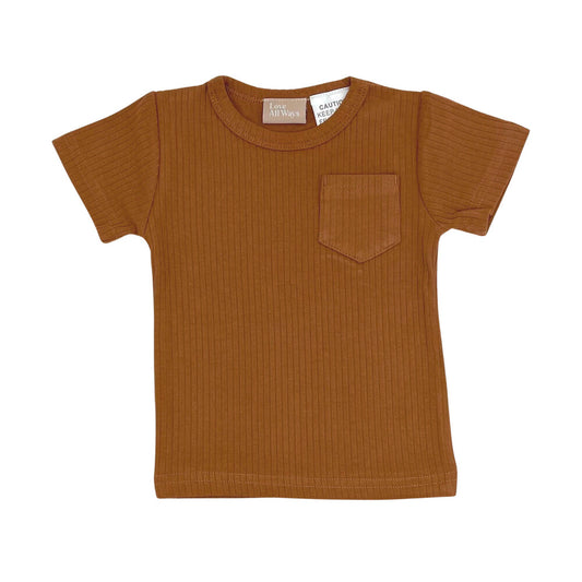 Love All Ways Short Sleeve Ribbed Lounge Set - Iced Latte - 0-3 Months - 1 pack
