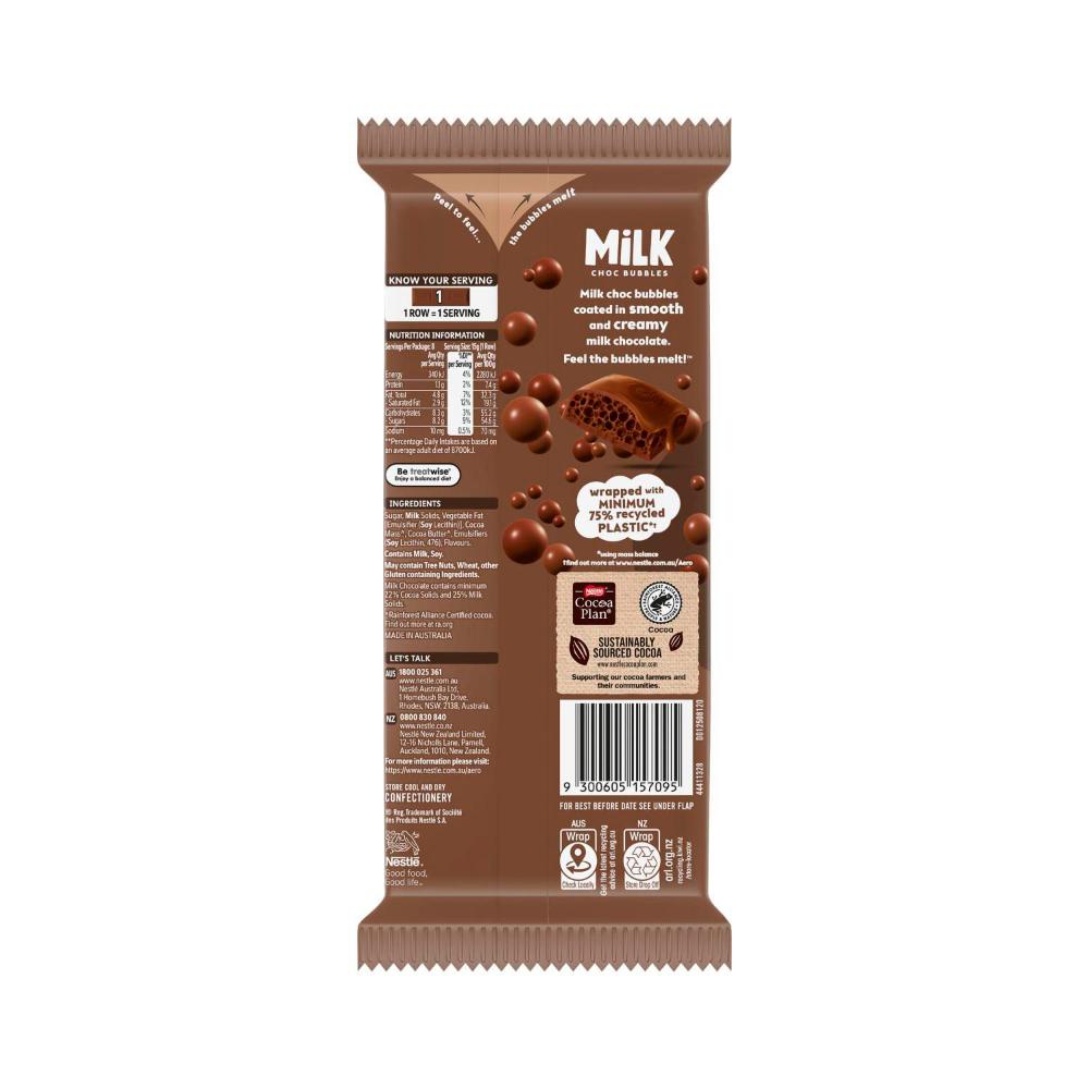 Nestle Aero Milk Chocolate Block - 118g