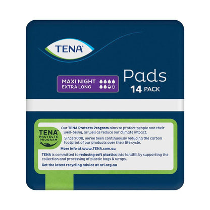 Tena Xtra Long Incontinence Pads Night Maxi - 14 pack