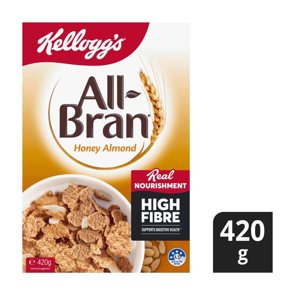 Kellogg's All-Bran Wheat Flakes Honey Almond Breakfast Cereal - 420g