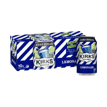 Kirks Drink Sugar Free Lemonade 10x375ml - 10 Pack