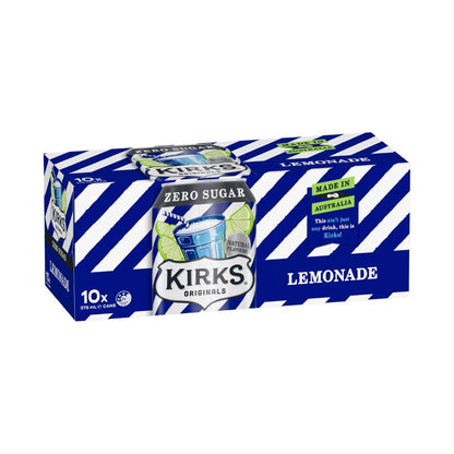 Kirks Drink Sugar Free Lemonade 10x375ml - 10 Pack
