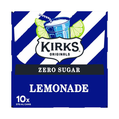 Kirks Drink Sugar Free Lemonade 10x375ml - 10 Pack