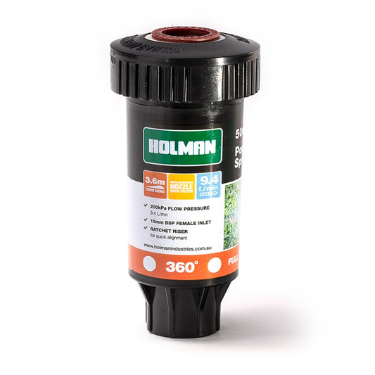 Holman 50mm Fixed Pop Up Sprinkler Plastic Full Spray Easy Installation