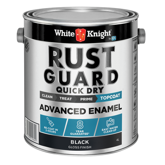 White Knight Rust Guard Black Gloss Finish Enamel Paint - 4L