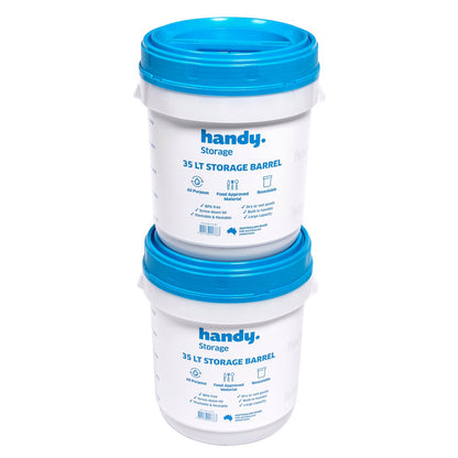 Handy 35L Storage Barrel - BPA-Free Plastic - Stackable - Durable
