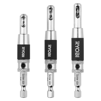 Ryobi Door Hinge Drill Bit Set - 5/64", 7/64", 9/64" - 3 Piece