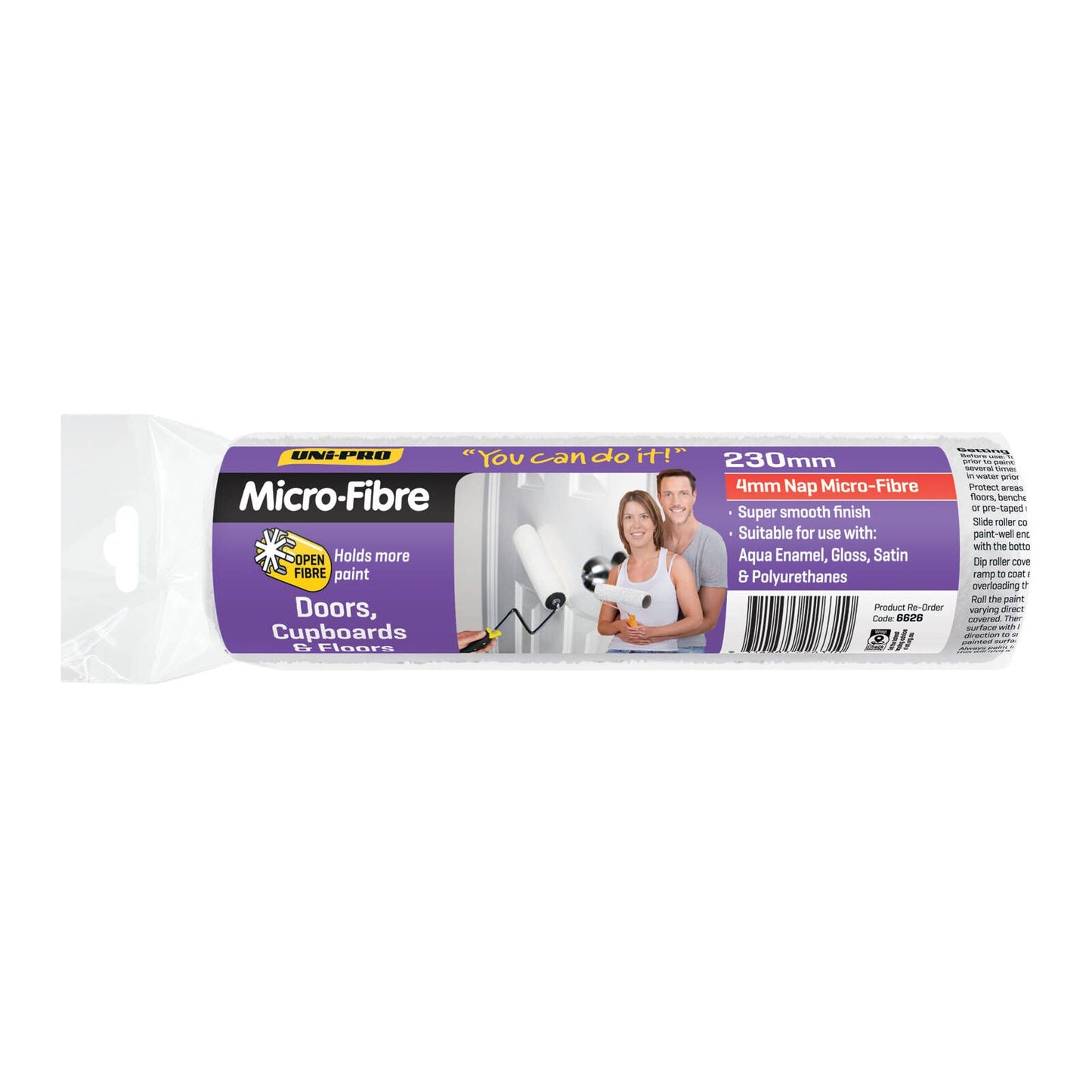 Uni Pro Microfibre Roller Cover - 230mm - 4mm Nap