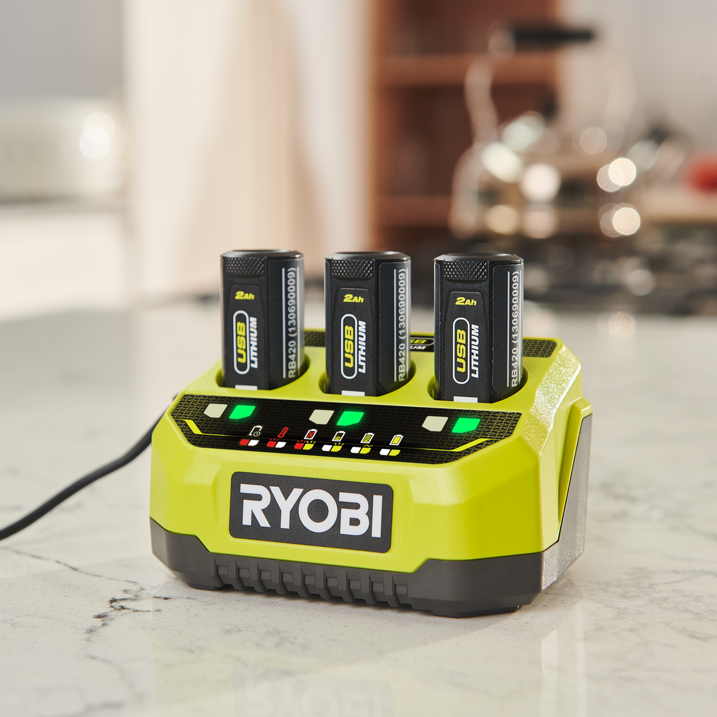 Ryobi USB Lithium 3 Port Charger - 3A