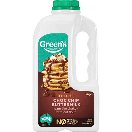 Greens Temptations Choc Chip Buttermilk Pancake Shake 335g