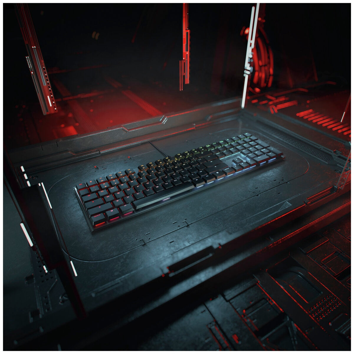 CHERRY MX 10.0 RGB Black Gaming Keyboard MX Low Profile Red Switch