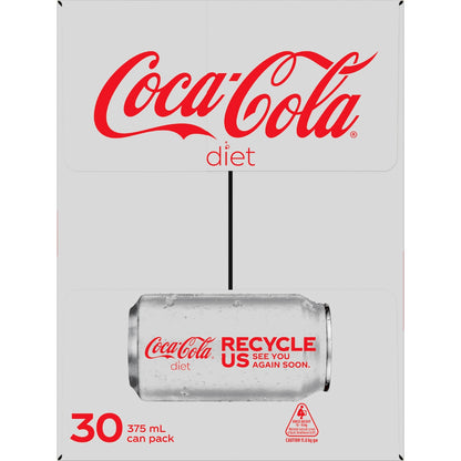 Coca-cola Diet Soft Drink Cans 375ml X 30 Pack