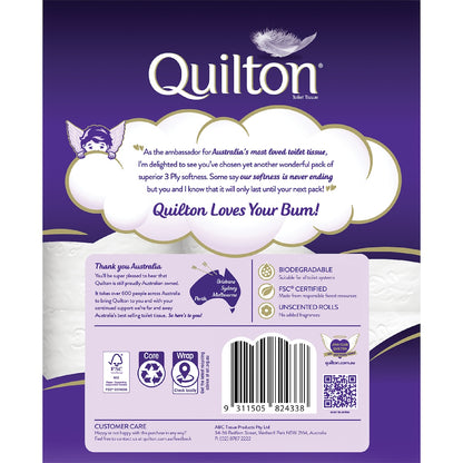 Quilton White 3 Ply Toilet Paper 24 Pack