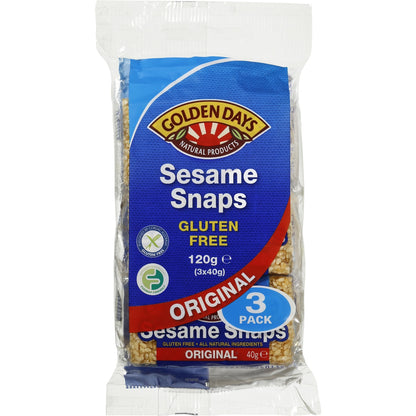 Golden Days Snacks Sesame Snaps 40g X 3 Pack