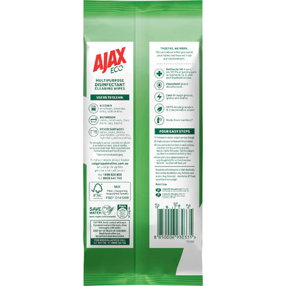 Ajax Antibacterial Disinfectant Cleaning Wipes Fresh Lemon 110 Pack