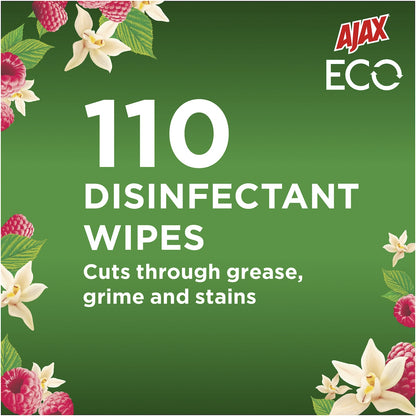 Ajax Antibacterial Disinfectant Cleaning Wipes Vanilla Berries 110 Pack
