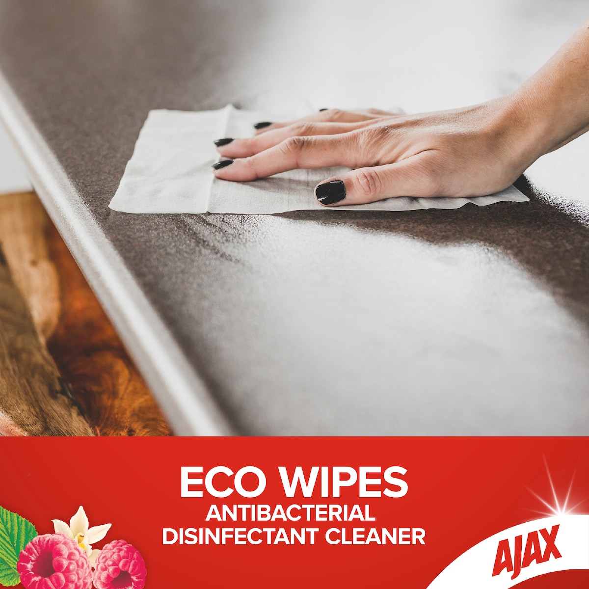 Ajax Antibacterial Disinfectant Cleaning Wipes Vanilla Berries 110 Pack