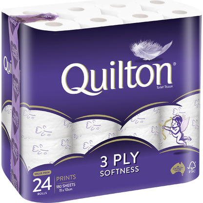 Quilton Prints 3 Ply Toilet Paper 24 Pack