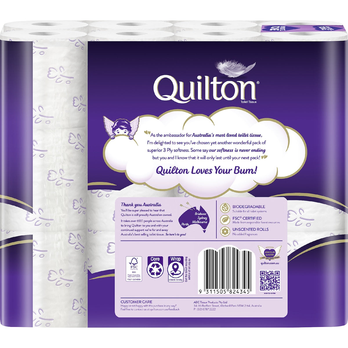 Quilton Prints 3 Ply Toilet Paper 24 Pack