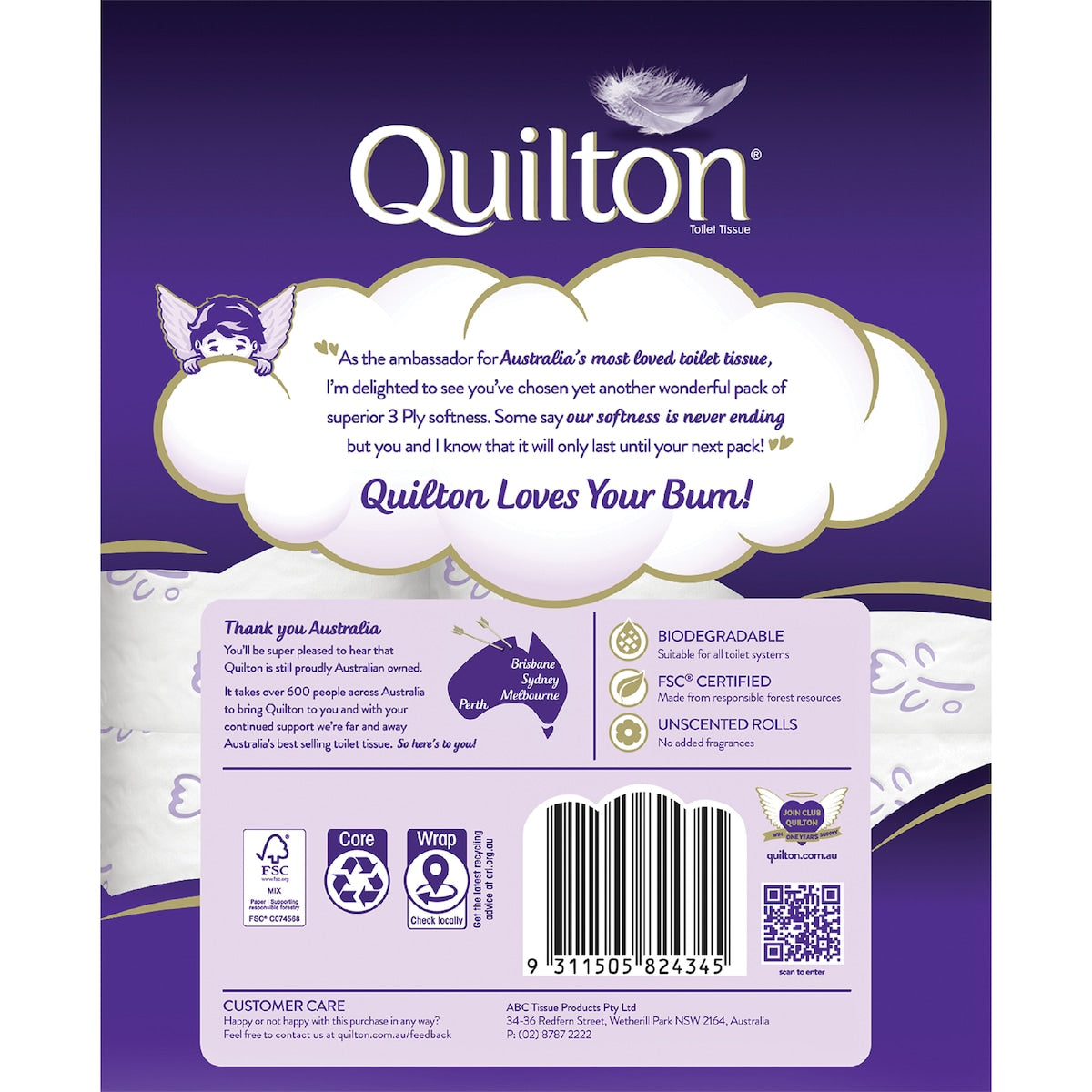 Quilton Prints 3 Ply Toilet Paper 24 Pack