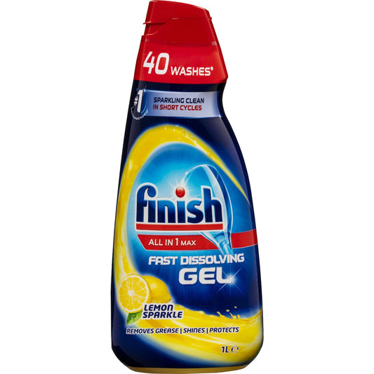 Finish All In One Max Lemon Sparkle Dishwasher Gel 1l Each