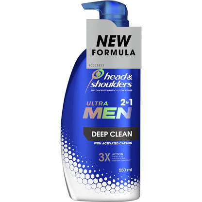 Head & Shoulders Ultramen Deep Clean 2In1 Dandruff Shampoo & Conditioner 550mL